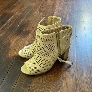 Open toe heel boots